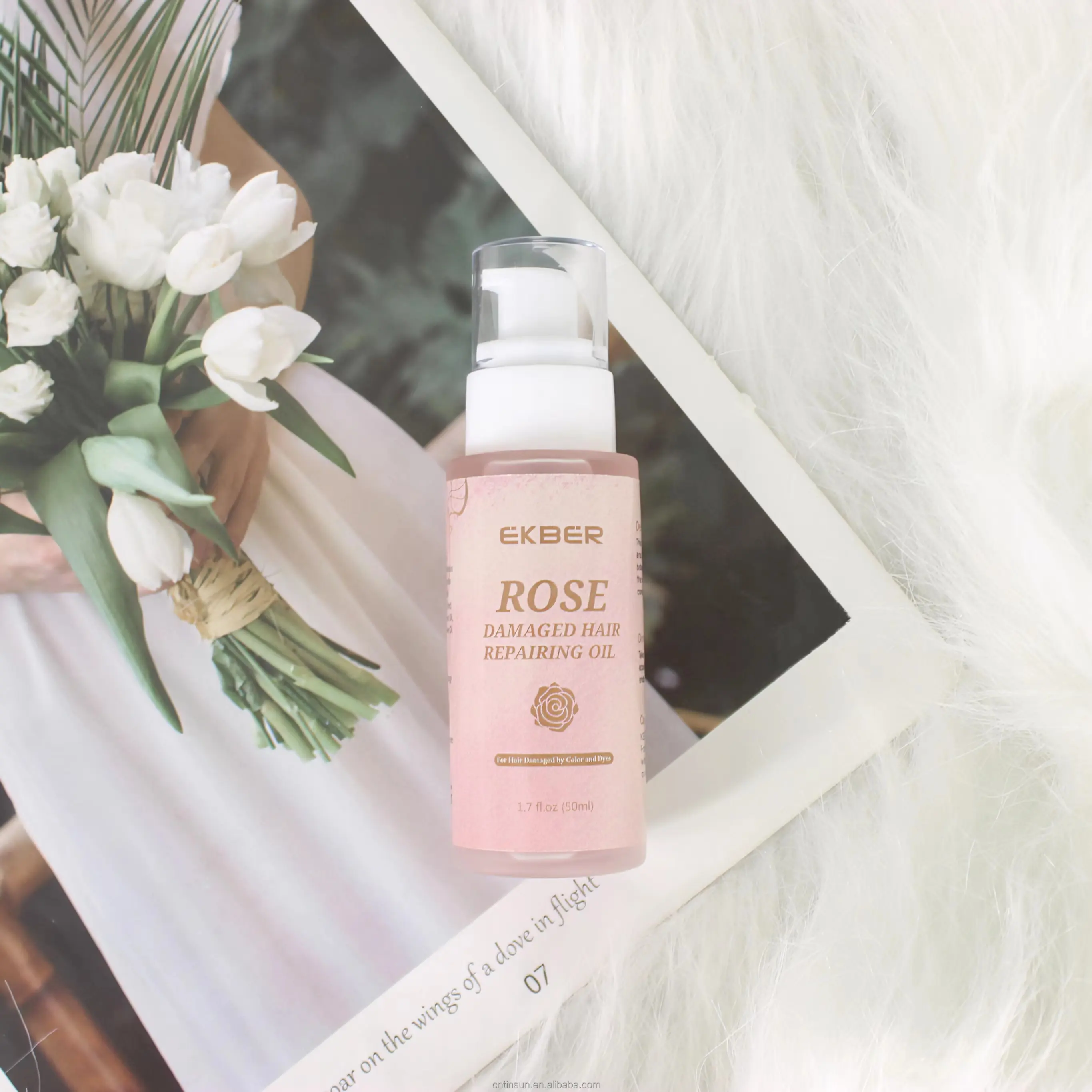 Huile essentielle de rose pour femmes noires avec huile marocaine lissante pour la réparation des cheveux bouclés endommagés par marque privée personnalisée