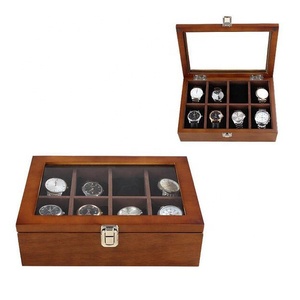 Handmade rắn gỗ hộp hiển thị cho đồ trang sức mộc mạc bằng gỗ hộp đồng hồ cho nam giới hộp gỗ với nắp có bản lề cho lưu niệm Bộ nhớ - Product Image 3