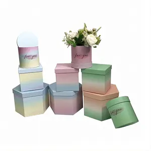 Penjualan langsung pabrik mode unik tiga-potong kombinasi kotak hadiah bunga kotak bunga