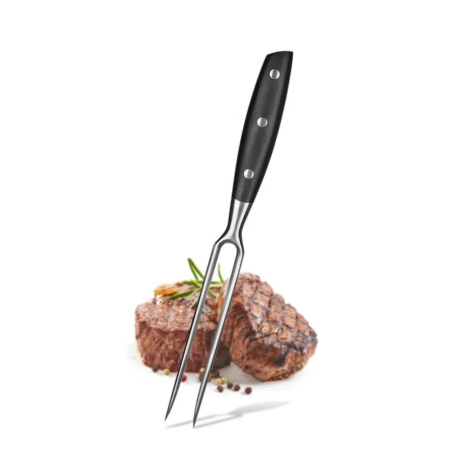 उच्च गुणवत्ता रसोई ग्रिल भुना उपकरण बर्तन 6 इंच जाली घुमावदार मांस नक्काशी कांटा