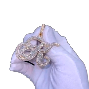 A-Z Alphabet <b>Initial</b> Heart Hook Cursive Letter Pendant CZ <b>Necklace</b> Women Letters Pendants - Product Image 1