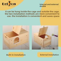 Incubateur de nid d'oiseau en bois moderne suspendu Cage à oiseaux chaude pour l'élevage de perruches pour boîte de clôture de nid emballée