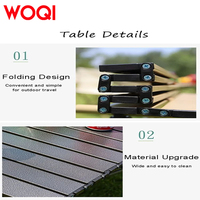 WOQI Mobilier d'extérieur pliable Chaise de camping Ensemble de table Portable Camping Barbecue Table et chaise Ensemble Plage Tourisme Chaise de salle à manger