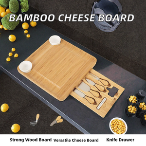 Tabla de Quesos de Bambú Duradera al por Mayor con Organizador de Cajones y Almacenamiento para Cuchillos, Tabla de Cortar de Madera para Fiestas - Product Image 2