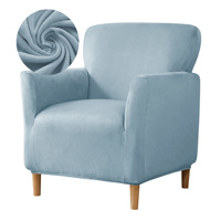 Housse de fauteuil club en velours extensible, couleur unie, housse de fauteuil tubulaire, housse de canapé élastique pour salon, comptoir de bar, hôtel