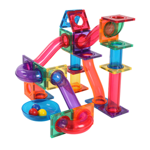100 pezzi di marmo mattonelle magnetiche giocattolo educativo di marmo palla corsa magnetico costruzione mattonelle giocattolo Set - Product Image 2