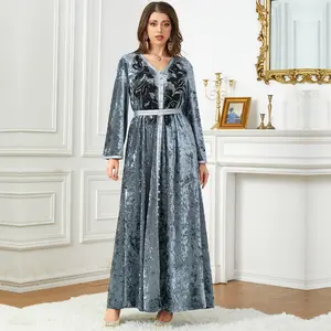 Muslim Women Abaya Fashion Women Maxi Dress Delicate Arab Dubai Women Winter Dress Manufacture Wholesale