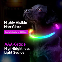 Collier pour chien LED lumineux rechargeable réglable avec câble USB étanche IPX7 de haute qualité pour la sécurité nocturne