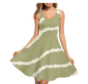 Elegante vestido <span class=keywords><strong>de</strong></span> <span class=keywords><strong>verano</strong></span> sin mangas para niñas Polinesia Tribal estampado Floral camiseta ecológica Casual suelto dulce Sling vestido - Product Image 5