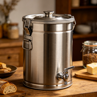 Seau de Fermentation en Acier Inoxydable de Qualité Alimentaire, Essentiel pour la Brassage Maison, Réservoir de Stockage Hermétique Anti-Fuite et Facile à Nettoyer