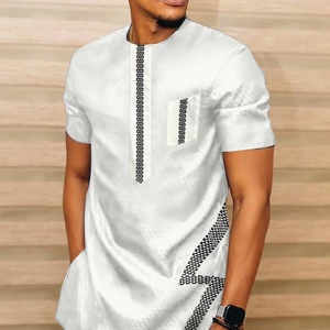 Camisas casuales de hombres tradicionales marroquíes africanos Camiseta étnica de Dubái - Product Image 4