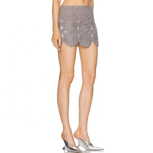 High Quality Custom Mini <strong>Skirt</strong> in Satellite <strong>Silver</strong> for Women Female Girl <strong>Skirt</strong> - Product Image 2