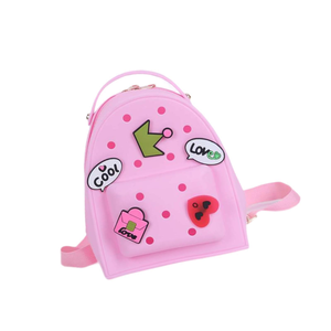 Waterproof Silicone Kids <b>Backpack</b> with Decorative Holes for Attaching Charms Fashion <b>Toddler</b> School Bag for Boys and Girls - Product Image 2