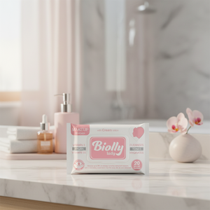 Toallitas Desmaquillantes Biolly Cream Lotion 20 Unidades - Aprobadas por Dermatólogos, Antienvejecimiento, con Proteína de Seda - Product Image 3