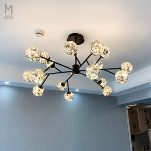 <span class=keywords><strong>Lampadario</strong></span> Moderno Decorativo a Sfera di Vetro Sospeso per Ingresso, Minimalista <span class=keywords><strong>con</strong></span> LED Dimmerabile e Telecomando - Product Image 2