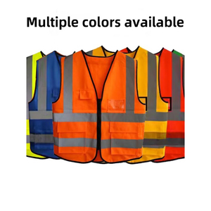 Gilet de sécurité haute visibilité en polyester orange pour femmes avec logo personnalisé, vente en gros, vêtements de travail pour la construction routière - Product Image 2
