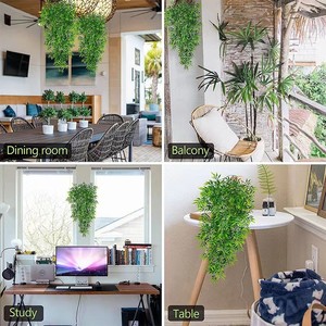 ต้นไผ่ประดิษฐ์แขวนตกแต่งสีเขียว สำหรับใช้ภายในและภายนอกอาคาร 2 ชิ้น - Product Image 3