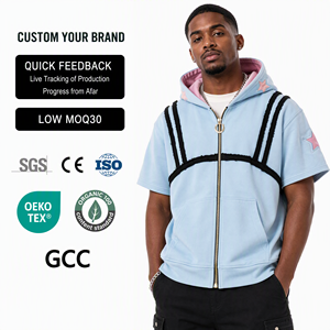 Camiseta Deportiva Casual para Hombre, Estilo Urbano, Tejido de Punto, Manga Corta, 220GSM, Antiarrugas, Transpirable, Ecológica, de Secado Rápido, Poliéster/Algodón - Product Image 1