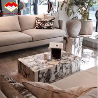 Nordique moderne Rectangle forme salon décor à la maison Base basse italien luxe Calacatta alto marbre Table basse haut