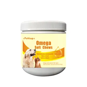 Hot Selling Nutrition Omega Soft Chews Traktatie Visolie Omega 3 Traktaties Huisdiersupplementen Voor Honden Huid En Vacht Met Zalmolie