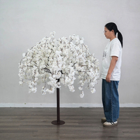 Arbre de cerisier artificiel blanc pleureur en soie, fourni par l'usine, pour la location d'événements et de mariages