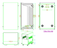 Boîtes électriques en fer DIY Amplificateur électrique Boîtier d'instrument industriel Boîte de jonction en fer 230*140*110mm