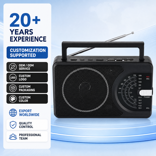 RASIENG R-906BT--R-908BT Factory OEM Portable AM FM SW1 SW2 Multi Band Radio AC DC5V Powered High Sensitivity World Receiver