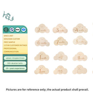 Carte Mensili per Traguardi di Crescita e Compleanno a Forma di Nuvola, Accessori Fotografici per Neonati, Regalo Personalizzato in Legno, Dischi Circolari - Product Image 1