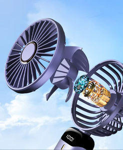 Ventilador de Mano Recargable USB Plegable con Pantalla Digital para Oficina y Exteriores, Venta al Por Mayor - Product Image 5