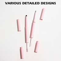 Gel alis cair tahan air 2 In 1 dan pensil pensil pena alis Vegan kustom dengan Gel alis
