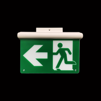 CR-7008 Acrylique Bord Allumé Signe de Sortie de Secours MENÉ Automatique de la Lumière Montée par Surface de Mur Vert Ni-cd Batterie 2 Ans 3W UL