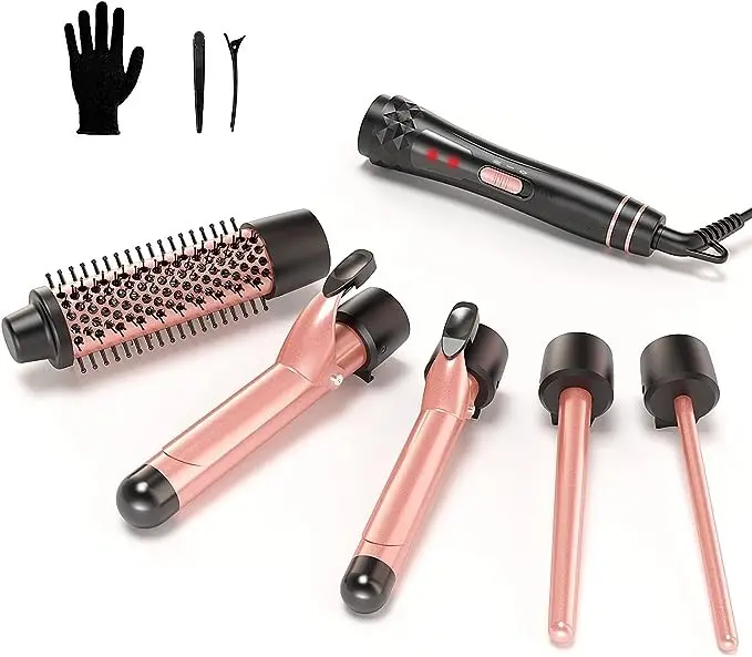 Glätte isen Lockens tab 5 in 1 Lockens tab Set mit 3 Barrel Hair Crimper Hair Tool Austauschbare Keramik Curling