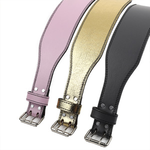 Cinturón de levantamiento de pesas de alta resistencia con logo personalizado, soporte lumbar para peso muerto y levantamiento de potencia, cinturón de gimnasio de cuero brillante - Product Image 3