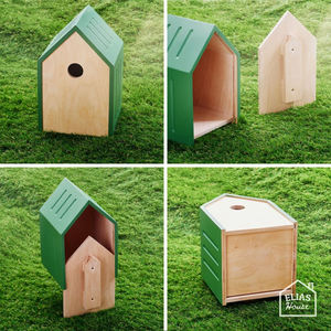 Maison d'oiseau en bois extérieur maisons d'oiseaux mangeoire à oiseaux décor de jardin meubles cadeau extérieur nichoir en bois - Product Image 4