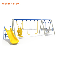 Ensemble de balançoire d'extérieur en gros, balançoire en métal avec deux sièges, équipement de terrain de jeu extérieur pour enfants