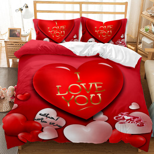 Juego de edredón con estampado digital 3D de labios rojos de regalo de San Valentín Juego de funda nórdica cómodo y suave - Product Image 4