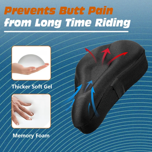 Coussin de siège de vélo, housse de <span class=keywords><strong>selle</strong></span> de vélo rembourrée confortable en <span class=keywords><strong>gel</strong></span>, extra douce pour hommes et femmes, siège d'exercice de vélo de montagne et de route - Product Image 4