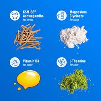 Compléments de soutien au cortisol pour adultes : Poudre à boire pour le contrôle du stress et des envies, Ashwagandha, équilibre de l'humeur et de l'appétit, soutien des glandes surrénales et immunitaire