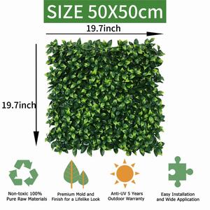 <span class=keywords><strong>Siepe</strong></span> Artificiale Laurel Leves per Giardino Verticale, Resistente ai Raggi UV, Decorazione Murale Verde Assemblata per Recinzioni - Product Image 1