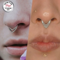Anneau de piercing pour le nez en titane G23 ASTM F136 poli miroir en forme de goutte d'eau, clicker pour septum, hypoallergénique, anneau pour l'oreille Daith, bijoux de corps