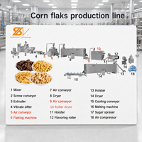 Ligne de production complète de flocons de maïs pour la transformation de céréales pour le petit-déjeuner et la fabrication alimentaire commerciale