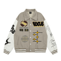 Veste bomber de haute qualité pour hommes avec logo personnalisé brodé, patchwork, streetwear, veste de baseball universitaire, veste varsity pour femmes