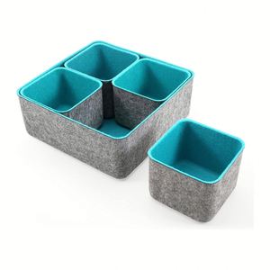 Portable Nordic-Style Felt Cloth Eco-Friendly <b>Folding</b> Multifunctional Save Space Office <b>Storage</b> <b>Box</b> with Customized Logo - Product Image 1