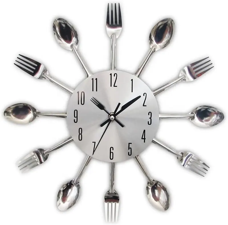 Hot Sale Modern Creative Cutlery Kitchen Spoon Fork Wall Clock for Home Decor