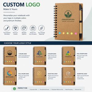 Libreta Espiral Promocional con Logotipo Personalizado, Cubierta de Papel Kraft, Bloc de Notas con Notas Adhesivas y Bolígrafo, Notas Adhesivas Personalizadas - Product Image 3