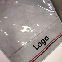 Sac zippé en non-tissé laminé avec fenêtre transparente, écologique, pour le commerce électronique de vêtements, sac de rangement pour vêtements