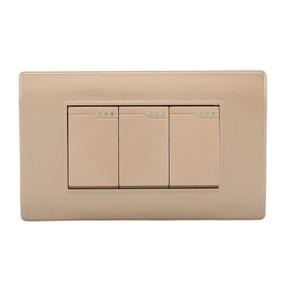 Interruptor de Pared Moderno de 3 Botones con Control Táctil, 16A 250V, Metálico, Minimalista, IP20 - Product Image 1