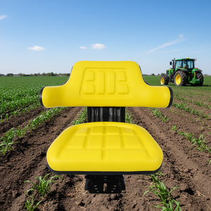 Asientos Trac universales amarillos con suspensión estilo gofre, inclinables, para tractores Ford New Holland, uso agrícola. - Product Image 2