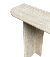 Dalles de marbre travertin beige en pierre naturelle, polies, découpées sur mesure pour plateau de table console et revêtement mural