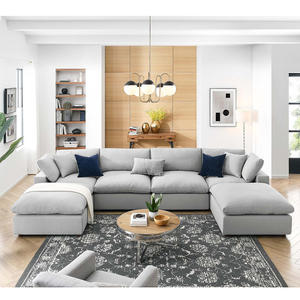 Venta caliente personalizable tela nube sofá cama conjunto en forma de U en forma de L Combos sala de estar <span class=keywords><strong>Uptown</strong></span> muebles - Product Image 1